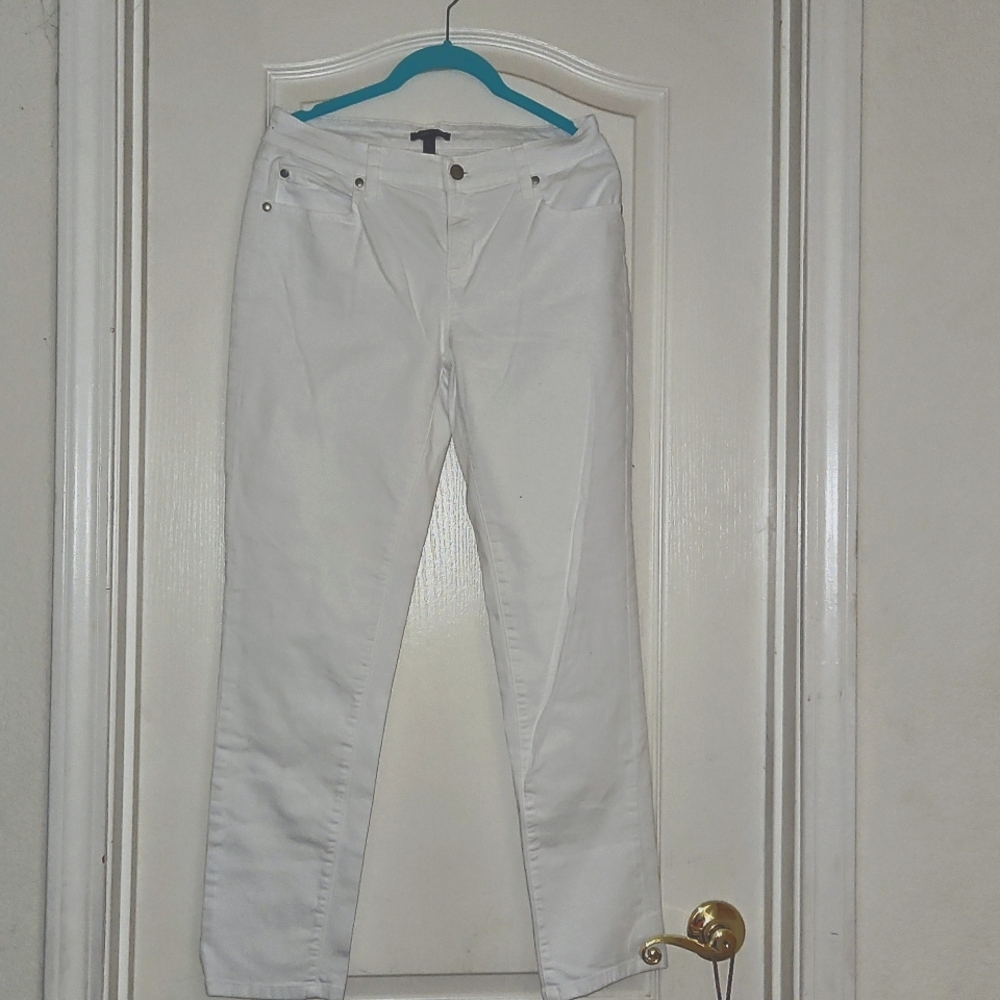 Elieen Fisher Women's White Skinny Jeans Sz 2